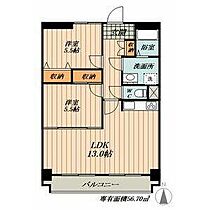 シャルマン冨士塚  ｜ 愛知県江南市村久野町冨士塚（賃貸マンション2LDK・3階・57.33㎡） その2