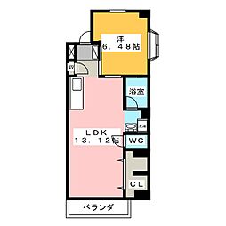 シャトー桐野 1LDKの間取図画像