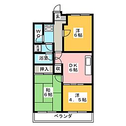 ハイツエリオン 3DKの間取図画像