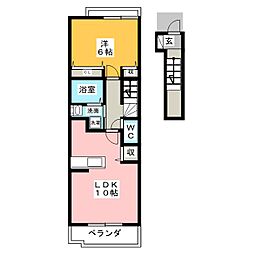 ラフィネジェンテ 1LDKの間取図画像