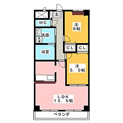 レスカトール 2LDKの間取図画像