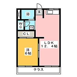 タウニー江南 1LDKの間取図画像
