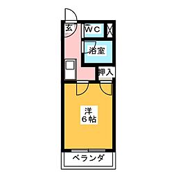 クローカス3 1Kの間取図画像