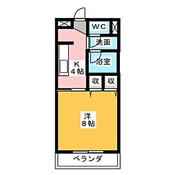 サープラスワンサニービレッジ 1Kの間取図画像
