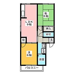 ファミール栄 2LDKの間取図画像