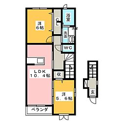 ラソ・ヒメーノ2 2LDKの間取図画像