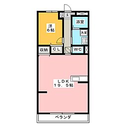花戸マンション 1LDKの間取図画像