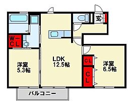 フェアリーコートASOH2 2LDKの間取図画像