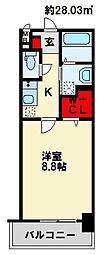 レジデンス21 1Kの間取図画像