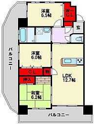 サンシャイン長崎街道・黒崎 3LDKの間取図画像