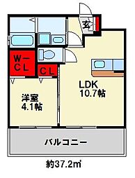 ウィルスタイル陣原R 1LDKの間取図画像