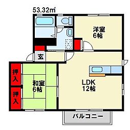 ウィズ・レイヴォーン8 2LDKの間取図画像