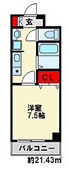レモンハイムおおが 1Kの間取図画像
