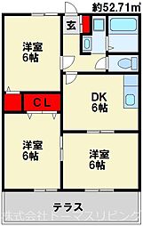 プレミールHK 3DKの間取図画像