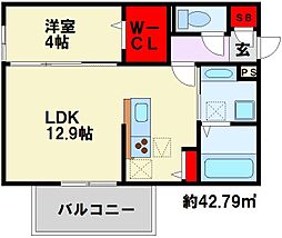 D-ROOM則松 1LDKの間取図画像