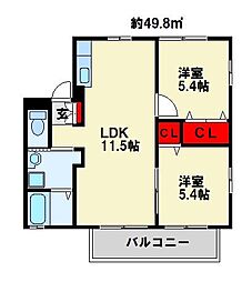 ヴィラージュ A棟 1階/102