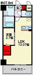 エミネント水巻駅前 1LDKの間取図画像