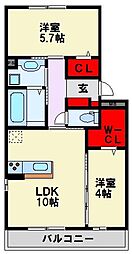 イース黒崎 2LDKの間取図画像
