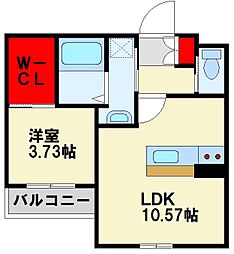 グローヴ長津ノーブル 1LDKの間取図画像