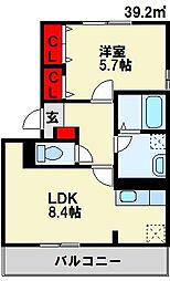 ソレールヴィラ 1LDKの間取図画像