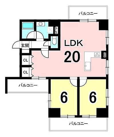間取り パレス鳥居松 7階/-
