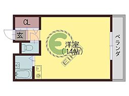 ドミール喜連 ワンルームの間取図画像