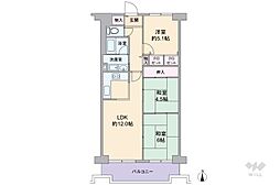 ファミリープラザ宝塚B棟 3LDKの間取図画像