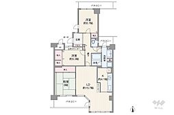 ラ・ビスタサウステラス2番館 3LDKの間取図画像