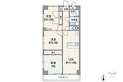 ベルデフラッツ逆瀬川 3LDKの間取図画像