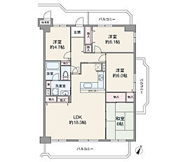 サニードゥエル宝塚D棟 4LDKの間取図画像