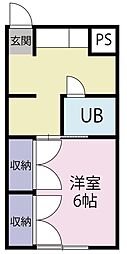 グリーンヒルズ久世原 1DKの間取図画像