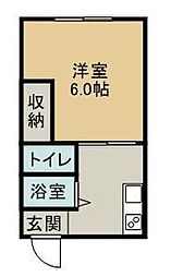 サンシティ久世原 1Kの間取図画像