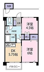 CODビル 2DKの間取図画像