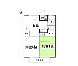 五町目一番館 2DKの間取図画像