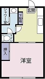 不二屋鷹匠ハイツ 1DKの間取図画像