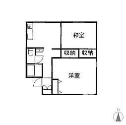 エクセル赤坂A 2DKの間取図画像