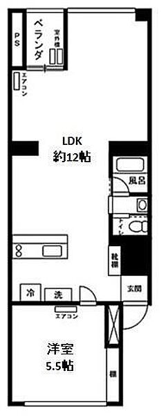 神奈川県川崎市中原区下小田中6丁目(賃貸マンション1LDK・2階・40.09㎡)の写真 その2