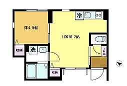 白銀コーポ 1LDKの間取図画像