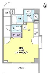 JR総武線 浅草橋駅 徒歩4分の賃貸マンション 13階ワンルームの間取り