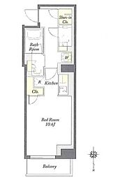都営大江戸線 両国駅 徒歩7分の賃貸マンション 6階ワンルームの間取り