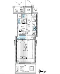 都営大江戸線 両国駅 徒歩2分の賃貸マンション 2階1Kの間取り