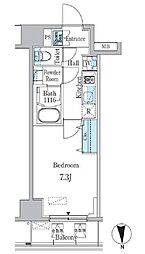 リビオメゾン両国ノース 9階1Kの間取り