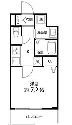 東京メトロ千代田線 町屋駅 徒歩1分の賃貸マンション 15階1Kの間取り