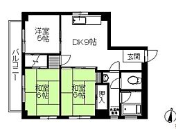 都営大江戸線 新御徒町駅 徒歩6分の賃貸マンション 9階3DKの間取り