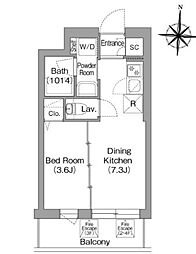 墨田区亀沢2丁目マンション 1DKの間取図画像