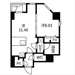 TRADIS森下 1LDKの間取図画像