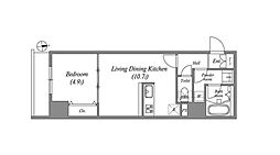 QUALITAS浅草橋 1LDKの間取図画像