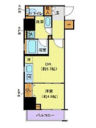 クレイシア秋葉原ラグゼスウィート 1DKの間取図画像