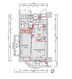 ARTESSIMOREVE 1LDKの間取図画像