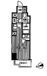 ファインアドレス新御徒町 ワンルームの間取図画像
